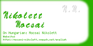 nikolett mocsai business card